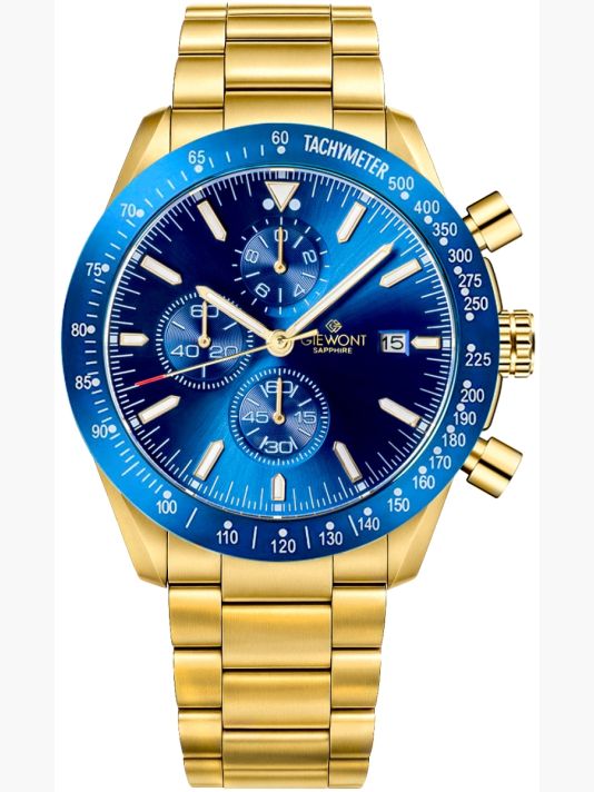 Мужские часы Giewont Chronograph Sapphire Золото Синий GW8720-B6