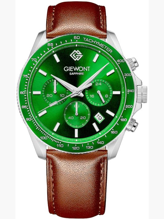 Zegarek Męski Giewont Chronograph Sapphire Brązowo Zielony GW3520-A6