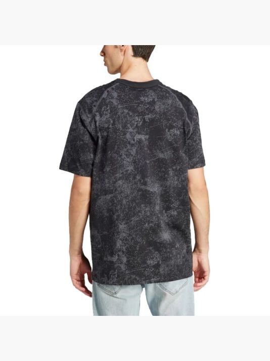 Men's cotton t-shirt adidas Adventure Allover Print Tee Black stylish black (IJ0711)