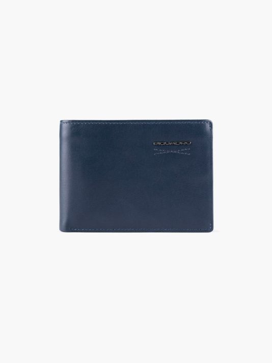 Piquadro, Obidos, Leather Wallet, Coin Holder, Navy, For Men