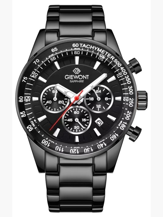 Мужские часы Giewont Chronograph Sapphire Черные GW9140-B2