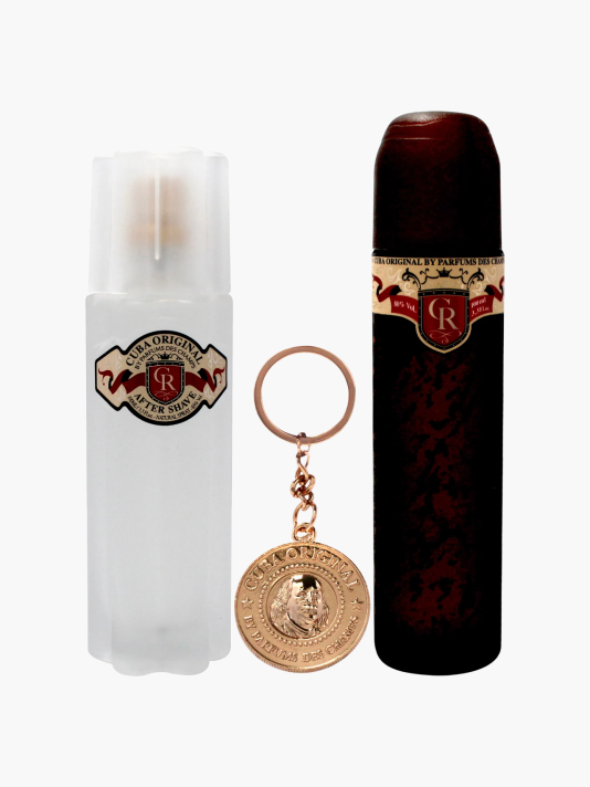 Set Cuba: Royal, Eau De Toilette, For Men, 100 ml + Royal, After-Shave Lotion, 100 ml + Cuba, Metal Keyring, Gold