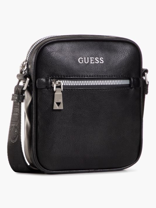 Guess, Scala, Mini, Textile Crossbody Bag, Black, For Men