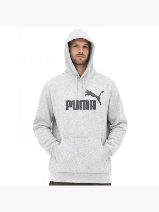 Puma men's gray fashionable cotton kangaroo sports hoodie