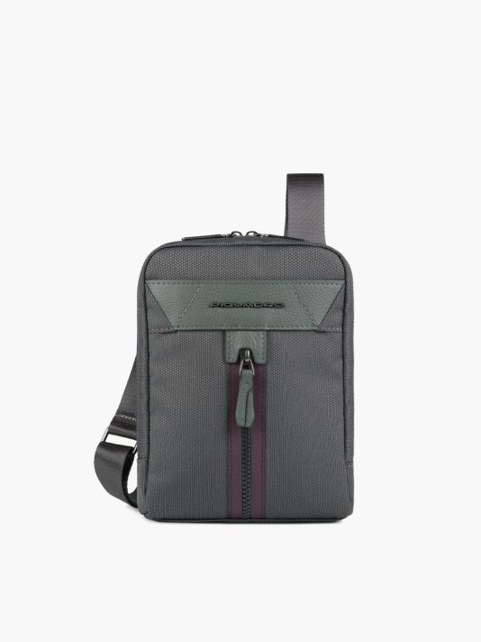 Piquadro, Trakai, Shoulder Bag, Textile Crossbody Bag, Green, 16 x 22 x 4 cm, For Men