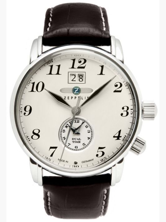Meeste kell ZEPPELIN LZ127 Graf Zeppelin Dual Time 7644-5 + KARP