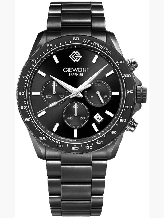 Мужские часы Giewont Chronograph Sapphire Черные GW3520-B1