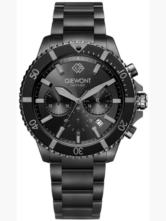 Zegarek Męski Giewont Chronograph Sapphire Czarno Tytanowy GW3970-B1