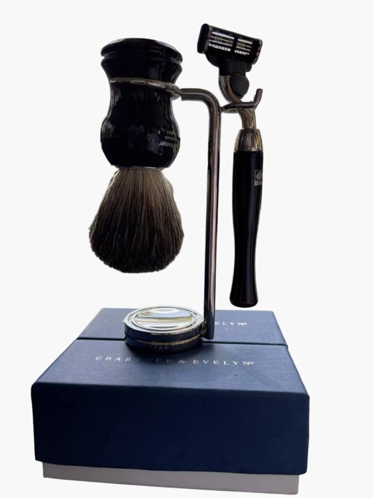 Set Crabtree & Evelyn: Crabtree & Evelyn, Shaving Razor, 5 Blades + Crabtree & Evelyn, Face Shaving Brush