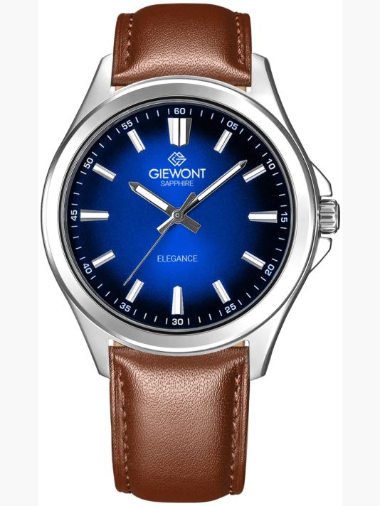 Zegarek Męski Giewont Elegance Sapphire Brązowo Niebieski GW5160-A4