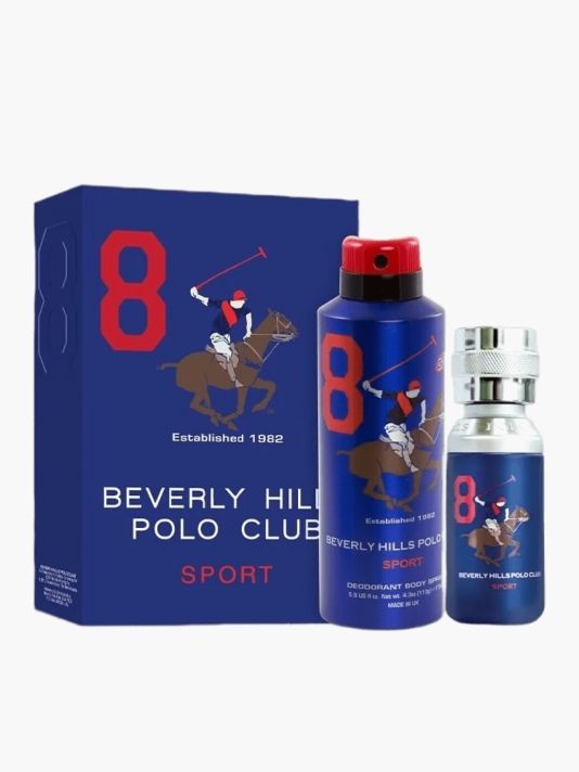 Gift Set Beverly Hills Polo Club: 1982 - Sport 8, Eau De Toilette, For Men, 100 ml + 1982 - Sport 8, Anti-Perspirant, Deodorant Spray, For Men