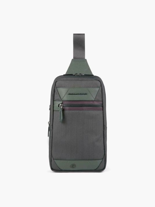 Piquadro, Piquadro, Leather Backpack, Military Green, Sling Bag, For Men