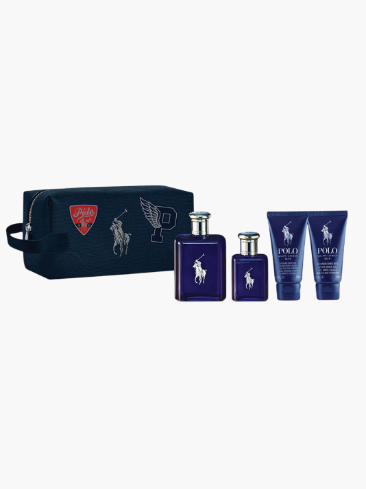 Set Ralph Lauren: Polo Blue, Eau De Toilette, For Men, 125 ml + Polo Blue, Eau De Toilette, For Men, 40 ml + Polo Blue, Shower Gel & Shampoo 2-In-1, 50 ml + Polo Blue, Moisturizing, After-Shave Balm