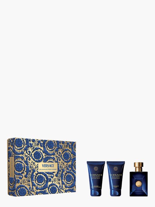 Set Versace: Dylan Blue, Eau De Toilette, For Men, 50 ml + Dylan Blue, Calming, After-Shave Balm, 50 ml + Dylan Blue, Shower Gel, For All Skin Types