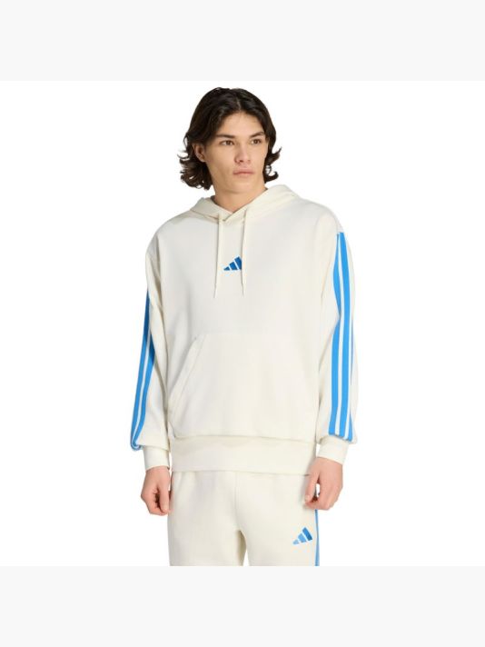 Meeste kapuutsiga pusa Adidas Essentials 3-Stripes French Terry Cream KD4901