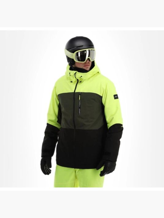 O'neill Men's Winter Sports Jacket Carbonite Snowboard Skis 10K Green Black