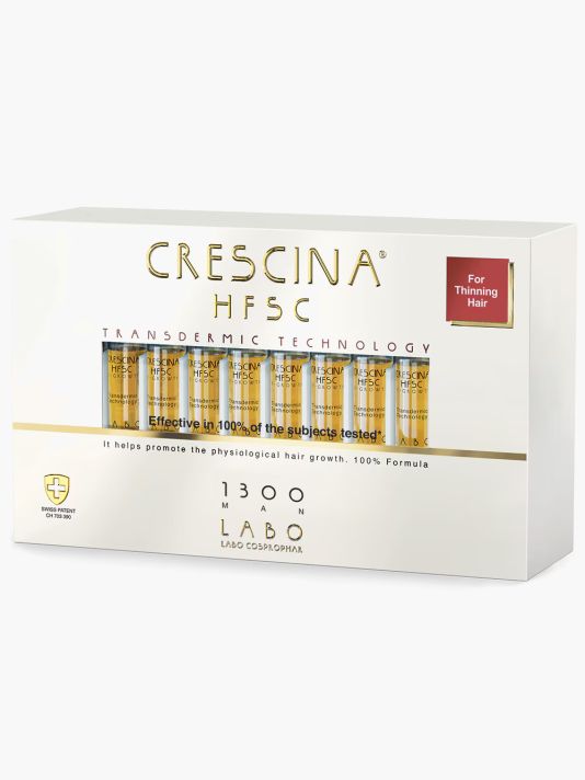 Labo, Crescina, Transdermic HFSC 1300, For Growth Stimulation, Ampoules Treatment Serum, For Scalp, For Men, 20 pcs