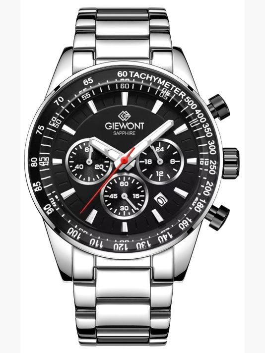 Мужские часы Giewont Chronograph Sapphire Серебристо-черные GW9140-B1