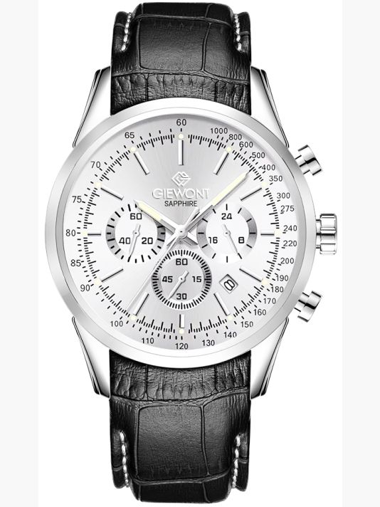Zegarek Męski Giewont Chronograph Sapphire Srebrny GW7650-A1