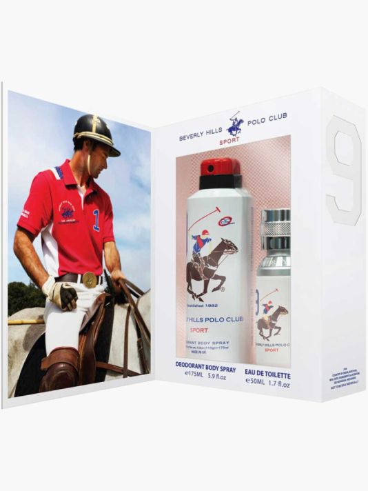 Gift Set Beverly Hills Polo Club: 1982 - Sport 8, Eau De Toilette, For Men, 50 ml + 1982 - Sport 9, Anti-Perspirant, Deodorant Spray, For Women