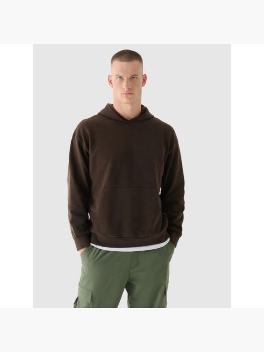 Men's sweatshirt with hood, open, 4F 4FWAW24TSWSM1310-80S