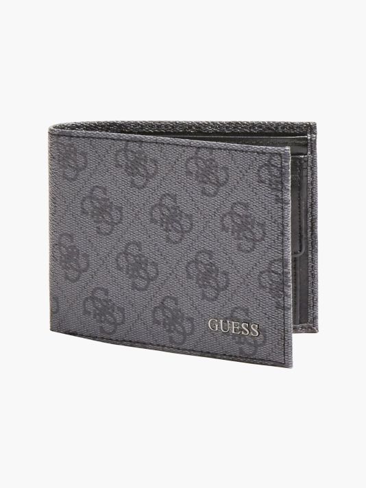 Guess, Vezzola, Textile Wallet, Small Billfold, SMVEZZPOL22, Black, For Men