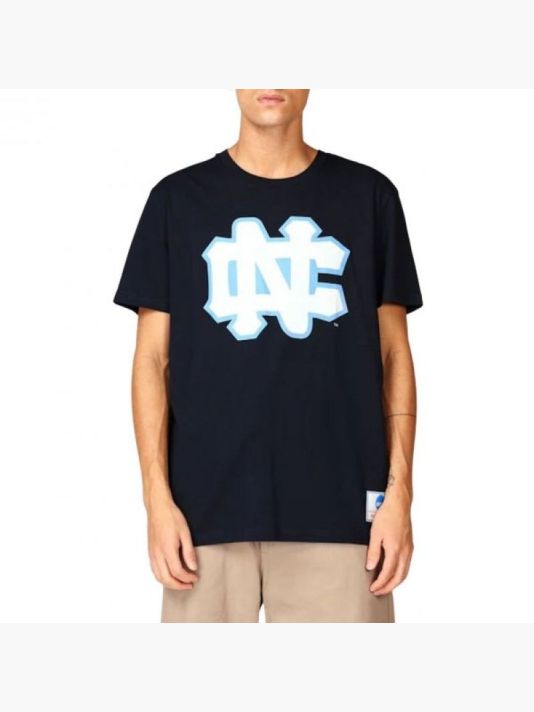 Mitchell & Ness NCAA University Of North Carolina Large Logo Tee M BMTRINTL1272-UNCNAVY