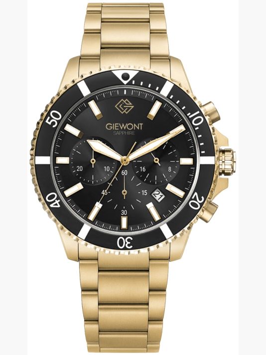 Zegarek Męski Giewont Chronograph Sapphire Złoto Czarny GW3970-B7