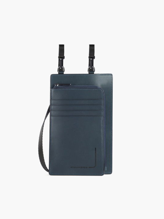 Piquadro, Tasche, Leather Crossbody Bag, Blue, 11.5 x 19 x 2 cm, For Men