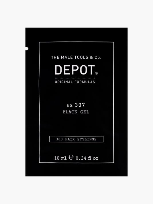 Depot, 300 Hair Stylings No. 307 Black, Botanical Complex, Hair Styling Gel, Temporary Coverage & Volume, Medium Hold