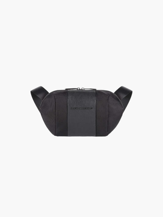 Piquadro, Bum, Textile Crossbody Bag, Black, CA5479BR2, 28 x 16 x 6cm, For Men