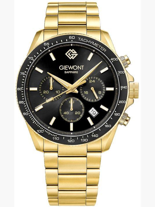 Мужские часы Giewont Chronograph Sapphire Золото Черный GW3520-B4