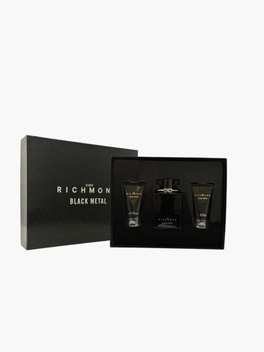 Set John Richmond: Black Metal, Natural, Cleansing, Shower Gel, 50 ml + Black Metal, Body Lotion, 50 ml + Black Metal, Eau De Parfum, For Men