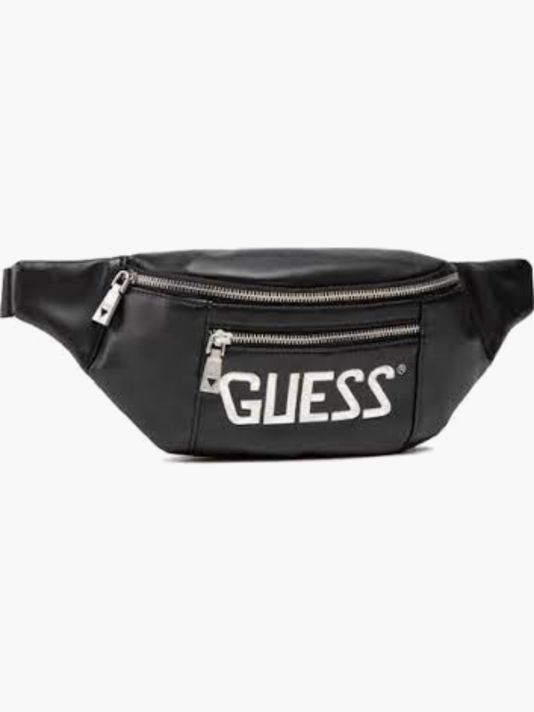 Guess, Salameda, Leather, Textile Fanny Pack, Black, 29,5/39 x 14 x 7 cm, For Men
