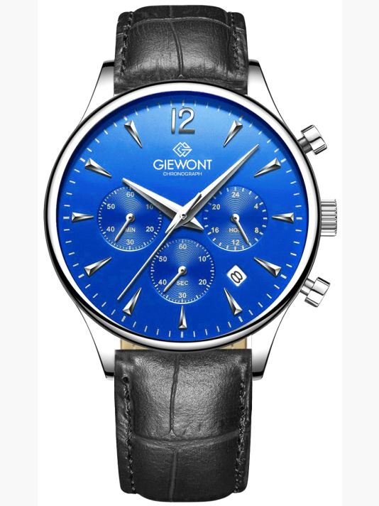 Zegarek Męski Giewont Chronograph Sapphire Czarno Niebieski GW6310-A3