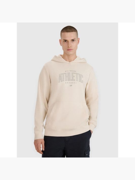 Men's sweatshirt with hood, open, 4F 4FRSS25TSWSM2201-12S