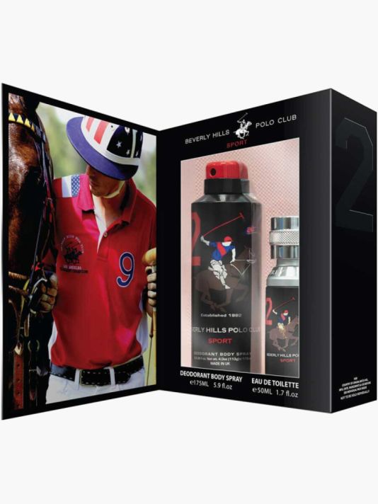 Gift Set Beverly Hills Polo Club: 1982 - Sport 2, Eau De Toilette, For Men, 50 ml + 1982 - Sport 2, Anti-Perspirant, Deodorant Spray, For Men