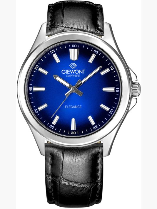 Zegarek Męski Giewont Elegance Sapphire Czarno Niebieski GW5160-A6