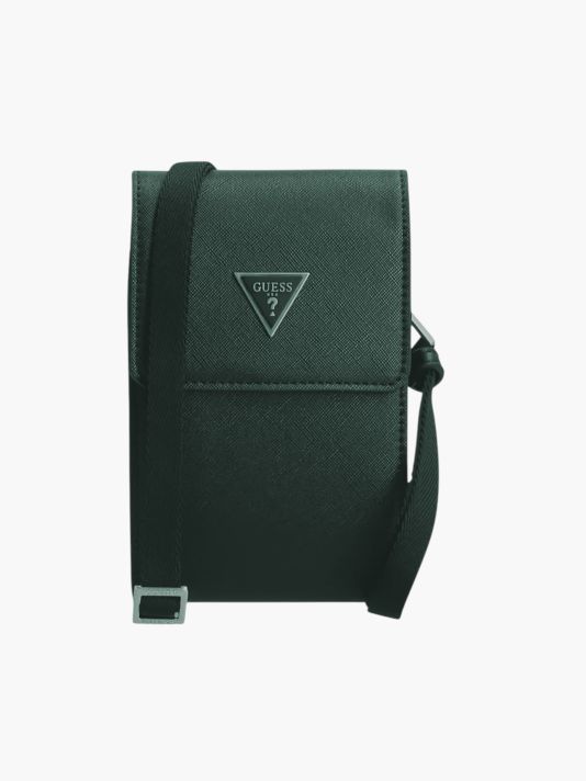 Guess, Certosa, Polyurethane, Textile Crossbody Bag, Grey, HMCERTP2285, 22 x 23.5 x 5 cm, For Men