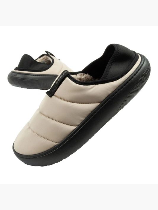 Meeste beež jalatsid Crocs slippers Classic Puff Moc slippers insulated