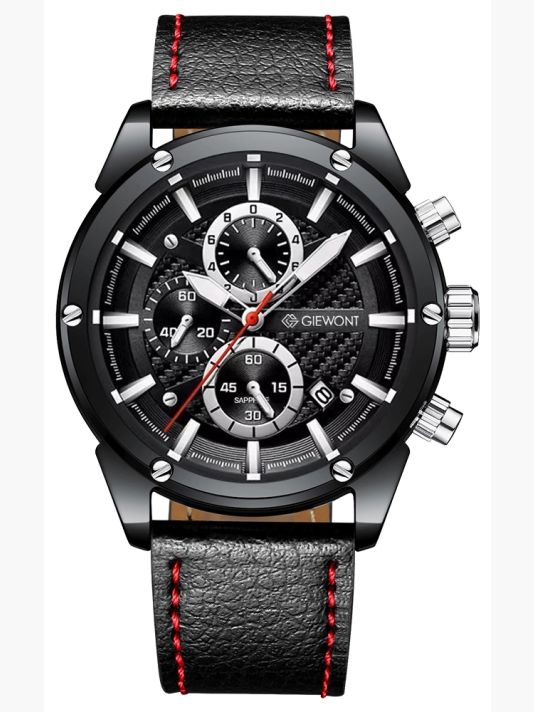 Zegarek Męski Giewont Chronograph Sapphire Czarny GW8810-A1