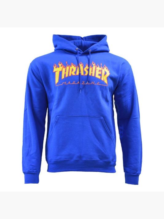 Мужская толстовка с капюшоном Thrasher Flame Logo Hooded Royal - 144839 оранжевый