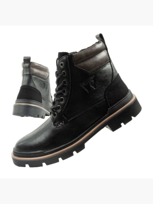 Wrangler Nevada men's shoes Chelsea boots elegant fashionable lace-up black