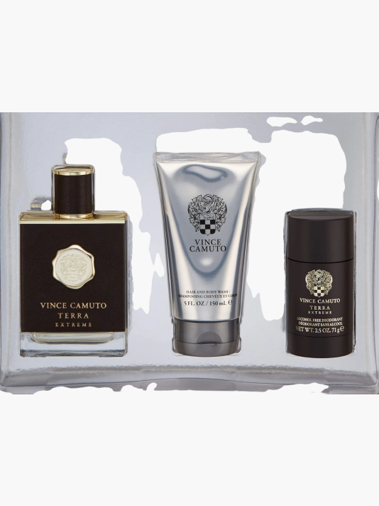 Set Vince Camuto: Terra Extreme, Eau De Toilette, For Men, 100 ml + Terra Extreme, Anti-Perspirant, Deodorant Stick, For Men, 71 g + Terra Extreme, Shower Gel & Shampoo 2-In-1