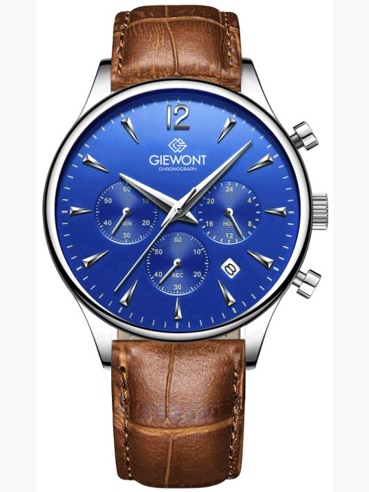 Zegarek Męski Giewont Chronograph Sapphire Brązowo Niebieski GW6310-A5