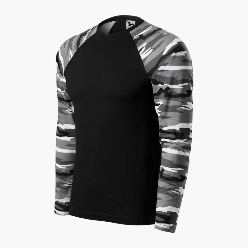 Malfini Camouflage LS M T-shirt MLI-16632 camouflage gray