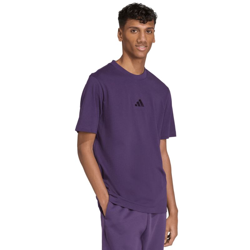 Men's adidas Essentials Small Logo Single Jersey Purple JW6232