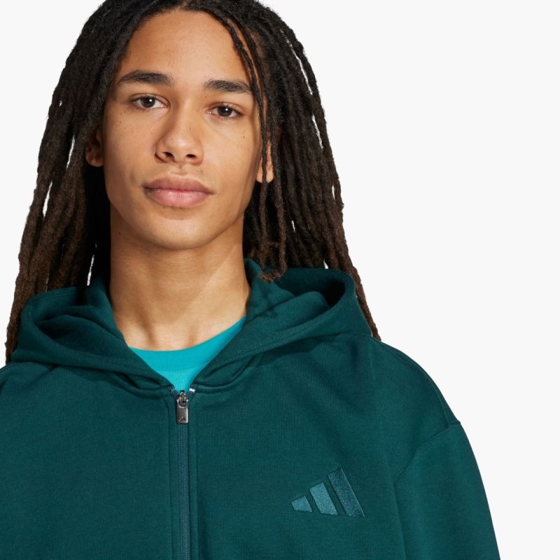 Мужская толстовка Adidas ALL SZN Fleece Full-Zip JX5101 зеленый